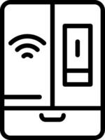 Smart Fridge Outline Style Icon vector