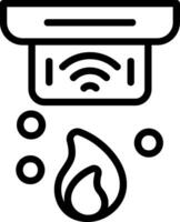 Smart Gas Detector Outline Style Icon vector