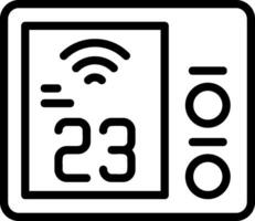 Smart Thermostat Outline Style Icon vector