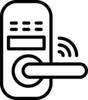 Smart Lock Outline Style Icon vector