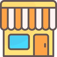 Storefront Line Filled Style Icon Design vector