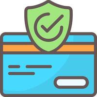 Secure Payment Line Filled Style Icon Design vector