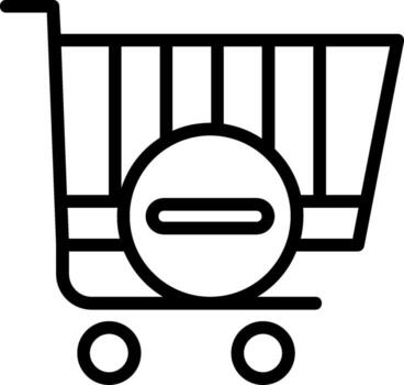 Remove from Cart Outline Style Icon Design vector