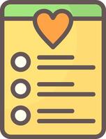 Wishlist Line Filled Style Icon Design vector