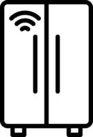 Smart Refrigerator Outline Style Icon Design vector