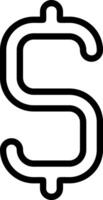 Dollar Sign Outline Style Icon Design vector