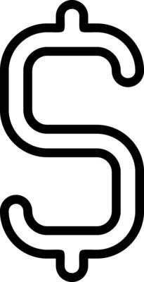 Dollar Sign Outline Style Icon Design