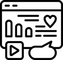 Social Media Analytics Outline Style Icon vector
