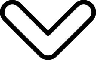 Chevron Down Outline Style Icon Design vector