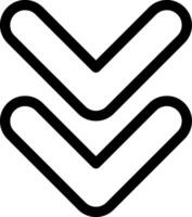Chevron Double Down Outline Style Icon vector