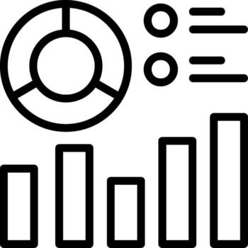 analítica gráfico contorno estilo icono diseño vector