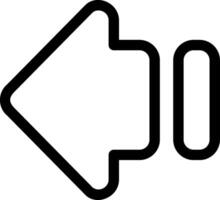 Arrow Backward Outline Style Icon Design vector