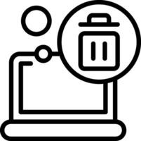 Cycle Bin Outline Style Icon Design vector