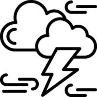 Thunderstorm Outline Style Icon vector