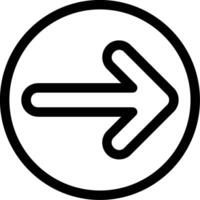 Arrow Circle Right Outline Style Icon vector