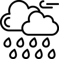 Moderate Rain Outline Style Icon vector