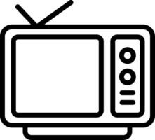 TV Outline Style Icon Design vector