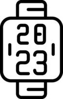 Digital Watch Outline Style Icon vector