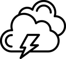 Light Thunderstorm Outline Style Icon vector