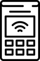 Smart Alarm System Outline Style Icon vector