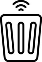 Smart Waste Bin Outline Style Icon vector