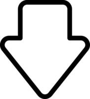 Arrow Outline Down Outline Style Icon vector