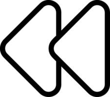 Double Arrow Left Outline Style Icon vector
