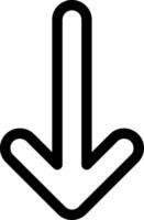 Arrow Long Down Outline Style Icon vector