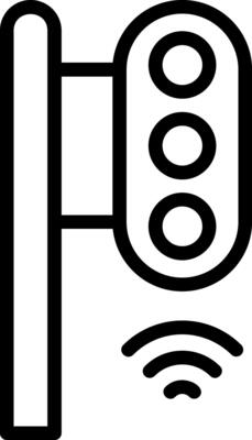 Smart Traffic Light Outline Style Icon