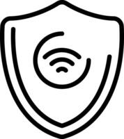 Smart Security System Outline Style Icon vector