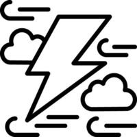 Lightning Bolt Outline Style Icon vector