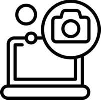 Camera Outline Style Icon Design vector