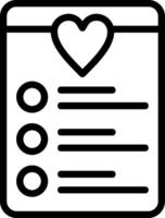 Wishlist Outline Style Icon Design vector