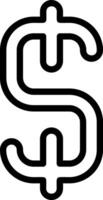 Dollar Sign Outline Element Style vector