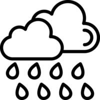 Heavy Drizzle Outline Style Icon vector