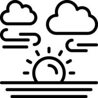 Dusk Outline Style Icon vector