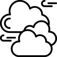 Overcast Clouds Outline Style Icon vector