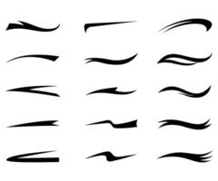 Swoosh text tails calligraphic modern shapes collection vector