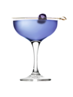 Aviation cocktail with maraschino cherry garnish transparent isolated background. Mixology, bar menu, colorful vibrant refreshing drink in coupe saucer glass png