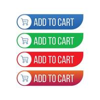 add to cart multiple color button design vector