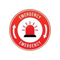 red color emergency icon design vector