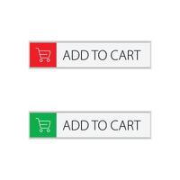 black background add to cart red and green concept vector