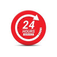 24 hr service everyday open service vector