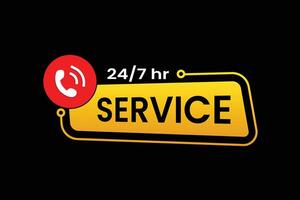 24 and 7 At Your Service ICON DESIGN vector