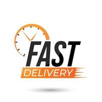 modern clock and fast delivery design vector