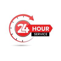 24 hours service communication design vector