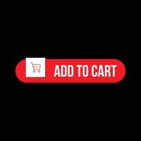 add to cart red element and black background design vector