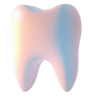 3D illustration of white tooth against blue background, symbolizing dental health and hygiene png