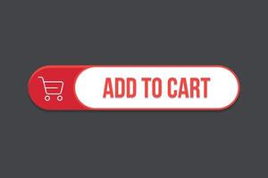 red add to cart minimal button and banner design vector