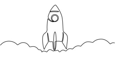 Continuous One Line Drawing of Start Up Icon Hand Drawn Symbol Illustration vector